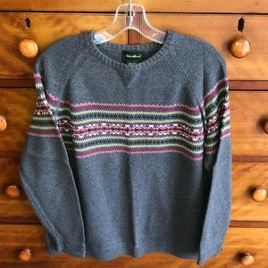 Eddie Bauer Nordic Fair Isle Crew Neck Sweater